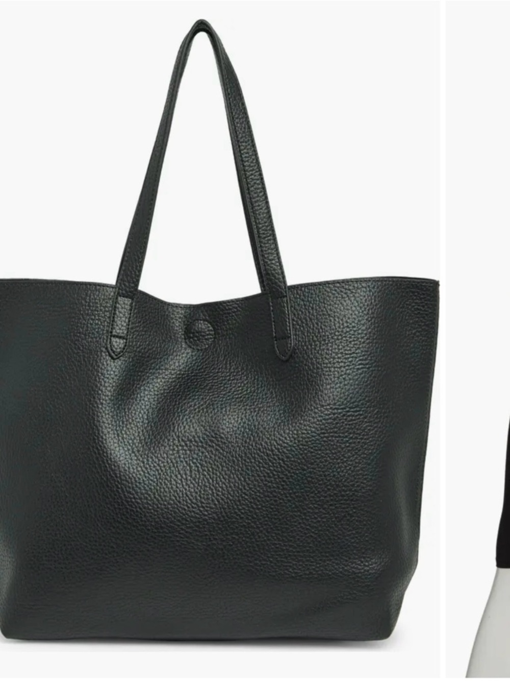 Urban Expressions Black Pebbled Sully Leather Tote